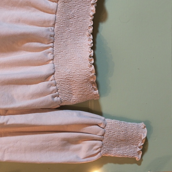 Women's Spiritual Gangster 🇺🇸 Made Bubble Crop Beige Cream Crew M - Picture 3 of 11